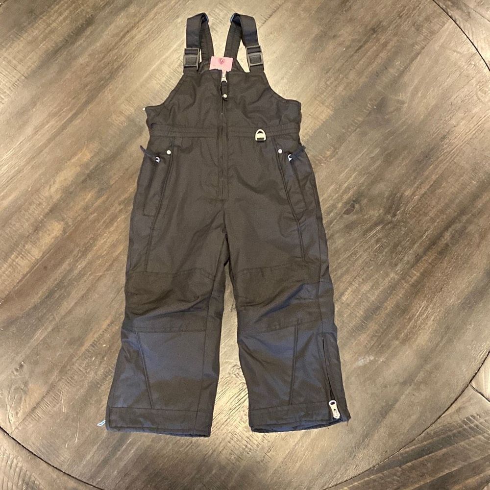 Girls Snow Ski Winter Pants Bib Black Size 2